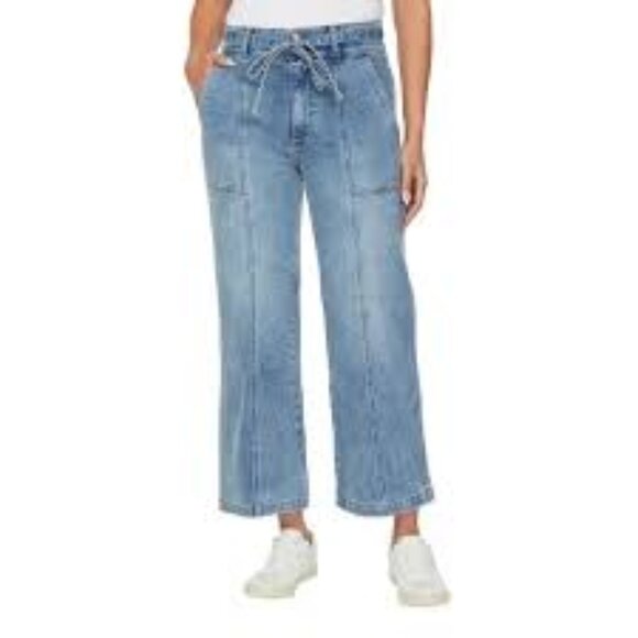 Hudson Women’s Belted Jeans Size 10 Blue Wide Leg Stretch Denim Relax Fit (NEW) - Picture 6 of 15